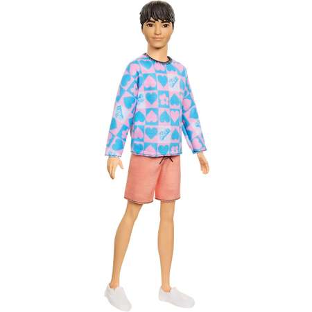 Кукла Barbie Fashionista Ken голубой и розовый свитер HRH24