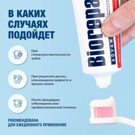 Зубная паста Biorepair Sensitive Double Action для чувствительных зубов двойное действие 75 мл