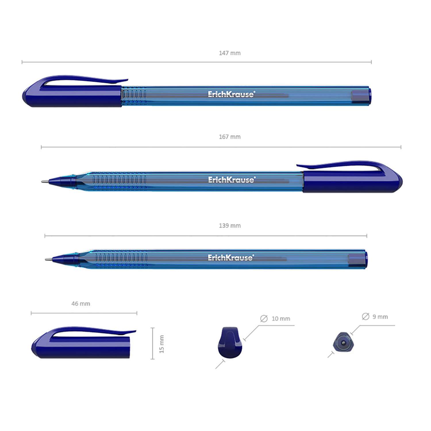 Набор шариковых ручек ErichKrause U-18 Ultra Glide Technology 3шт Синий 45463 - фото 7