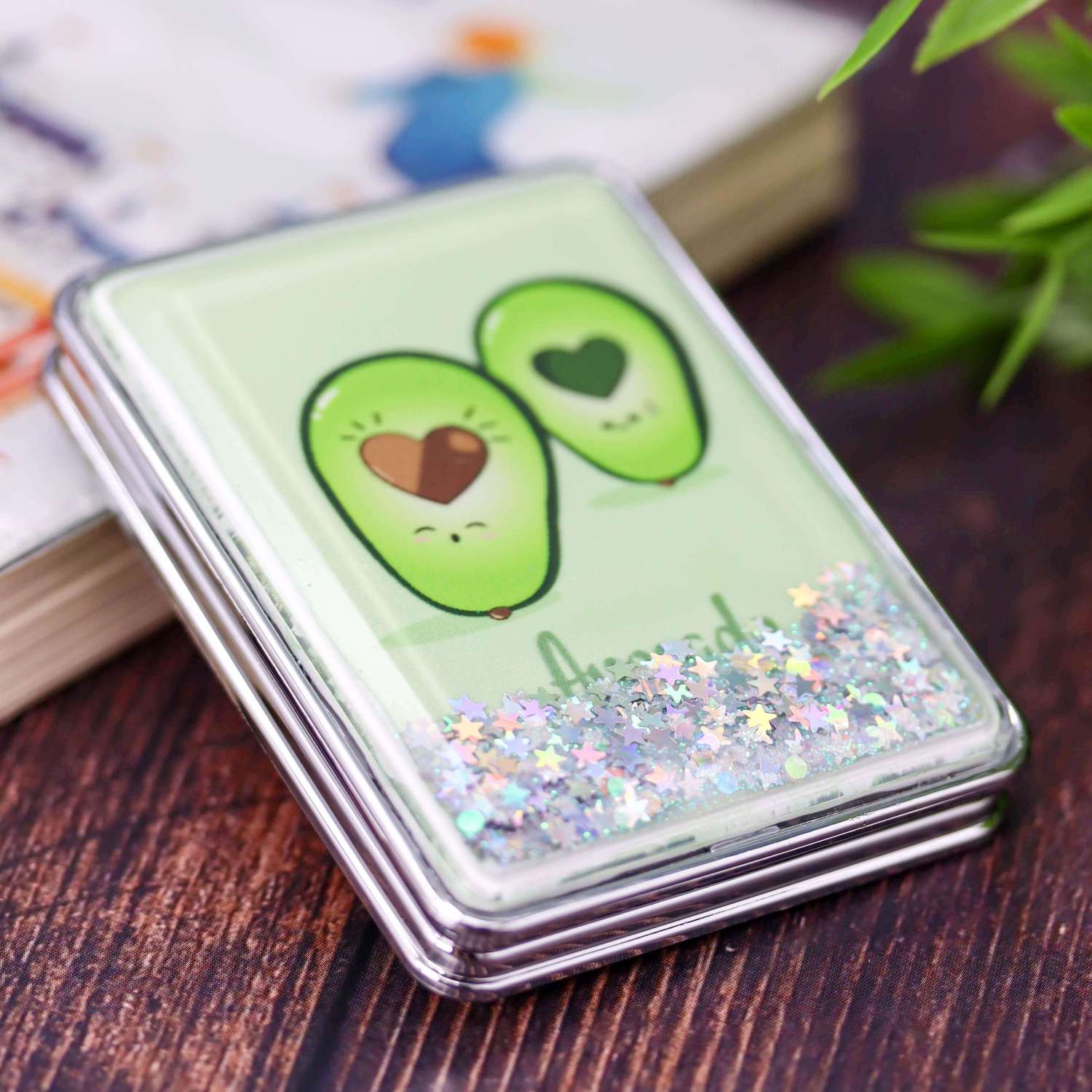 Зеркало карманное iLikeGift Love avocado baby love с увеличением - фото 4