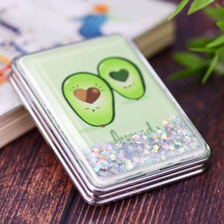 Зеркало карманное iLikeGift Love avocado baby love с увеличением