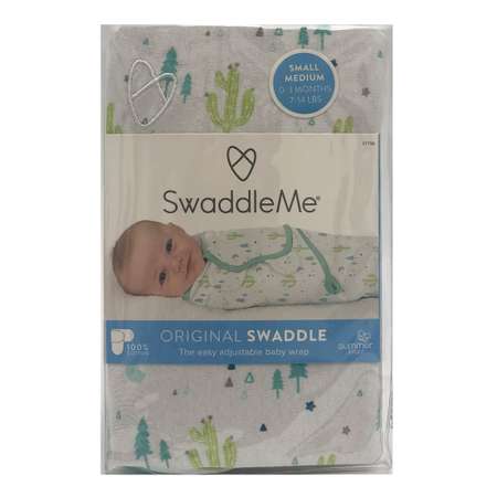 Конверт Summer Infant SwaddleMe Кактусы на липучке S/M Белый