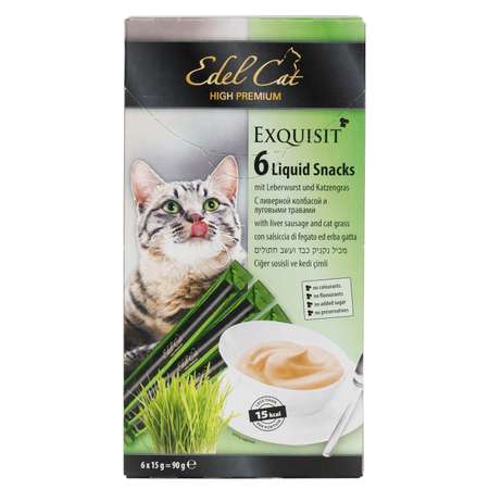 Лакомство для кошек Edel Cat крем-суп ливерная колбаса-луговые травы 15г*6шт