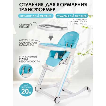 Стульчик для кормления BABY STYLE Пластмассовый детский складной трансформер