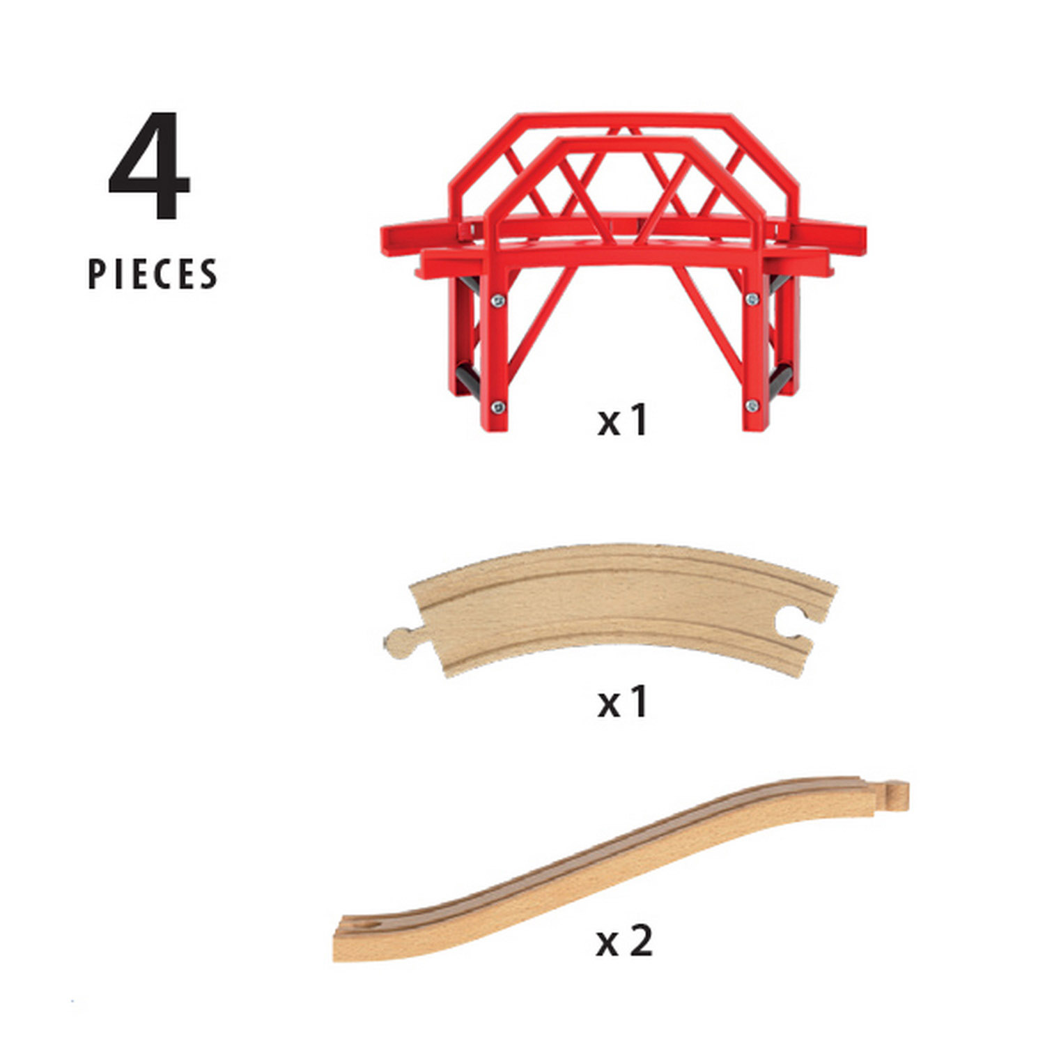 Железная дорога деревянная Brio Изогнутый мост 33699 - фото 3