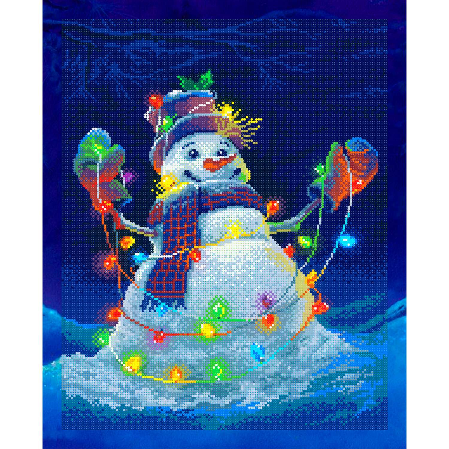 Алмазная мозаика Art on Canvas Снеговик холст на подрамнике 40*50 - фото 2