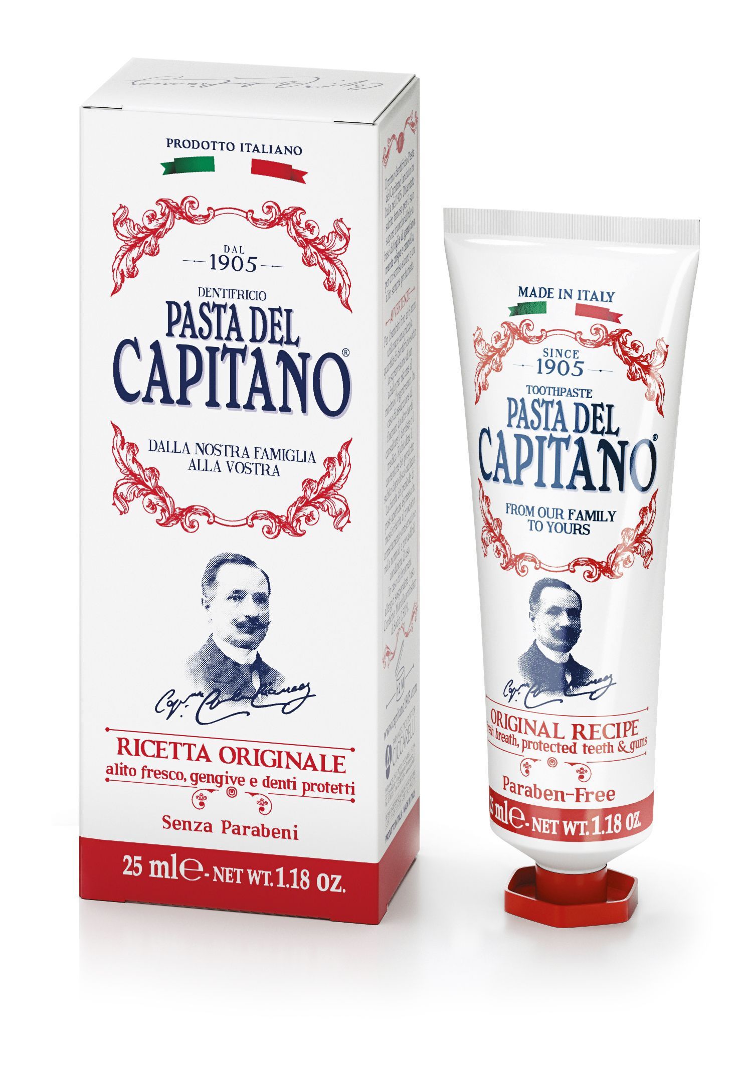 Зубная паста Pasta del Capitano 1905 Original Recipe / 1905 Оригинальный  рецепт 25 мл купить по цене 449 ₽ в интернет-магазине Детский мир