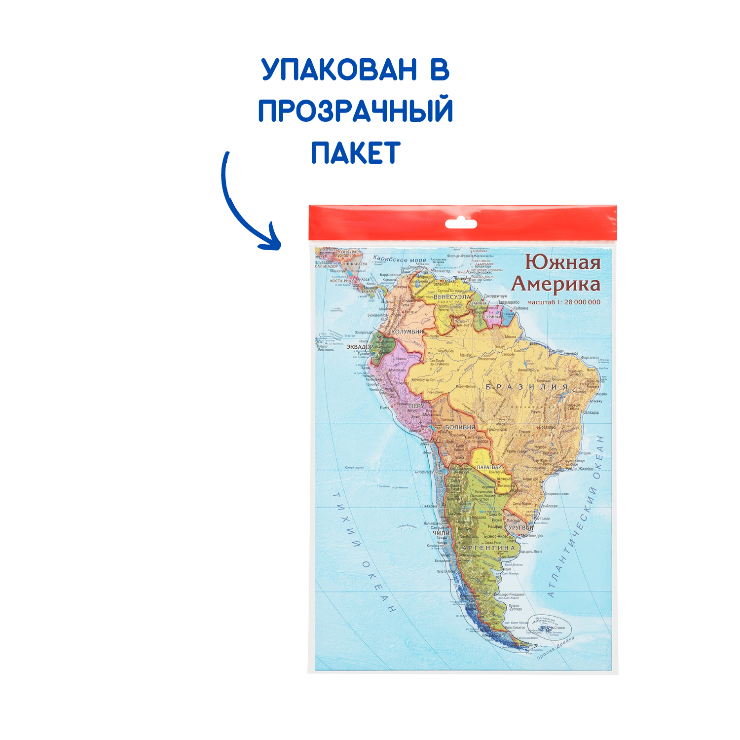 Карта-пазл георафический АГТ Геоцентр Южная Америка для детей 14 деталей 23х33 см - фото 5