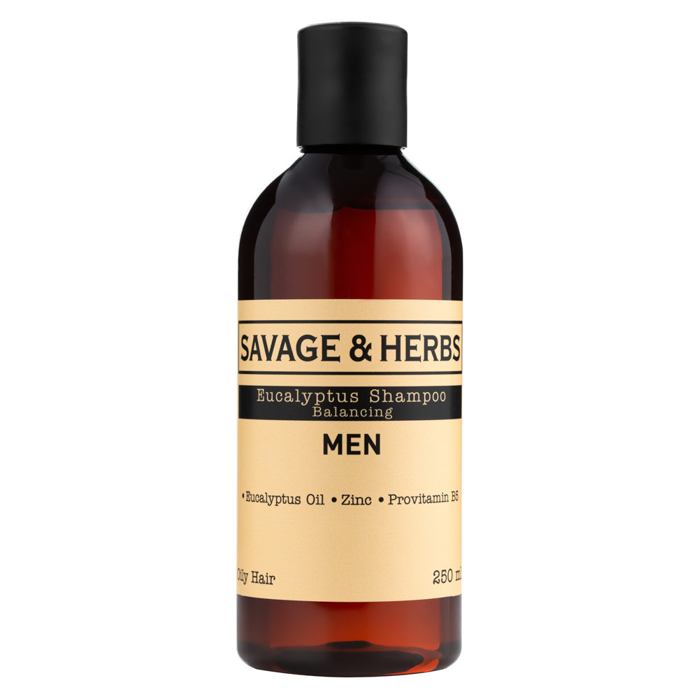 Травяной шампунь Savage and Herbs с эвкалиптом и каштановым маслом - фото 1