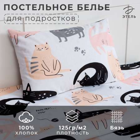 Комплект постельного белья Этель Cat party полутороспальный 3 предмета