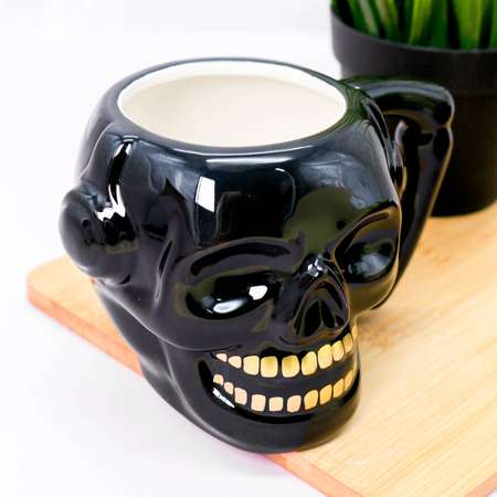 Кружка керамическая iLikeGift Skull black