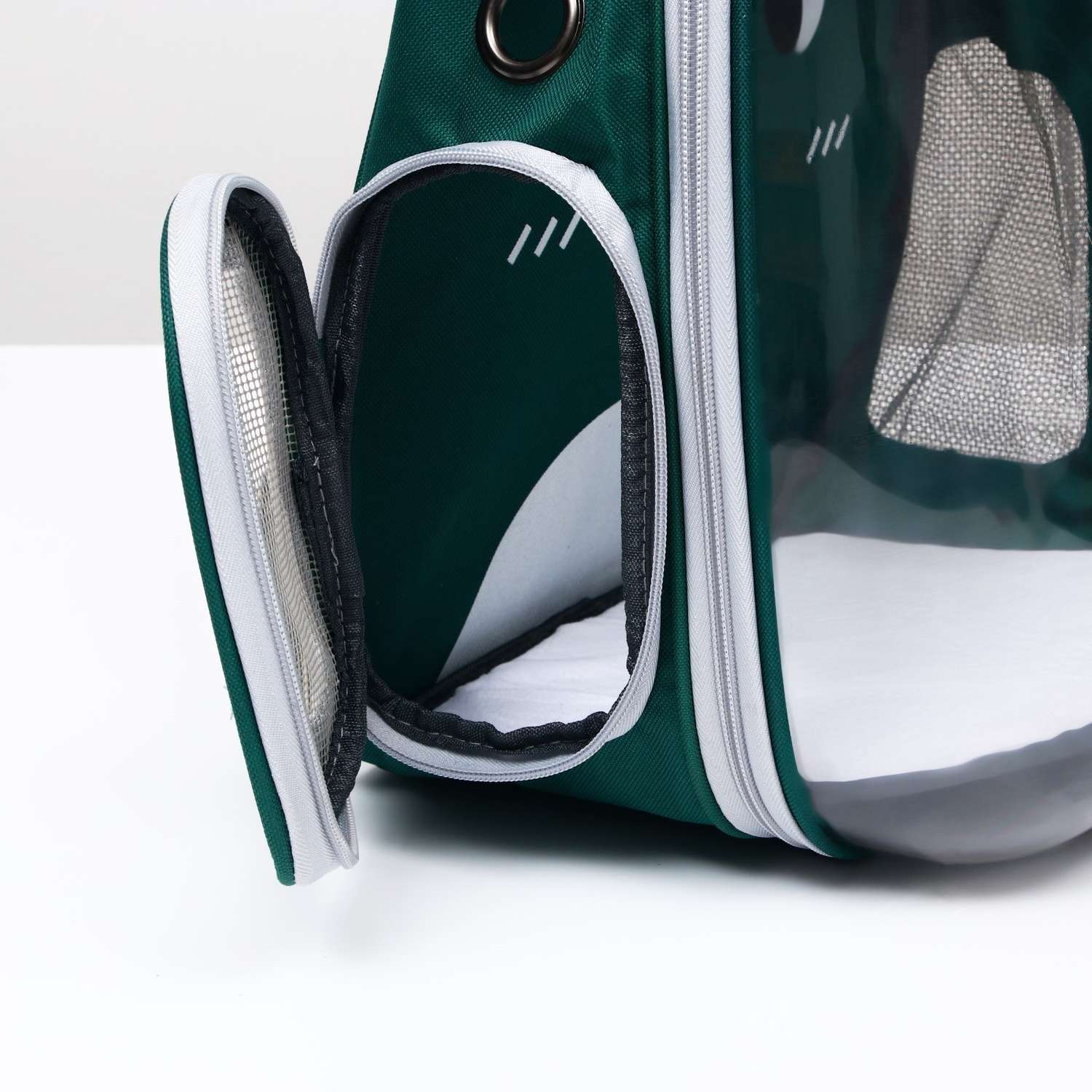 Рюкзак для переноски животных Пижон «Котик» прозрачно-зелёный - фото 6