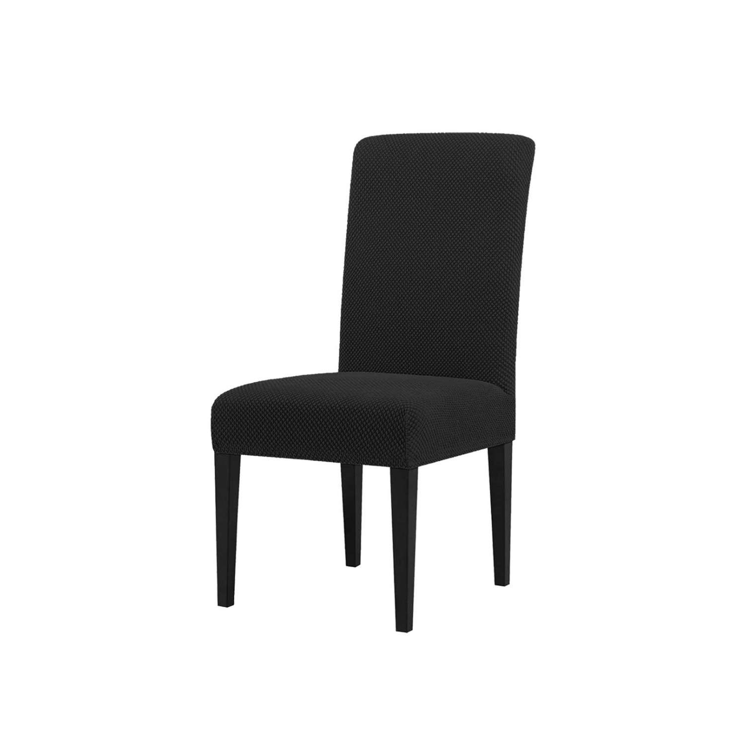 Чехол на стул LuxAlto Коллекция Fukra oval черный - фото 1
