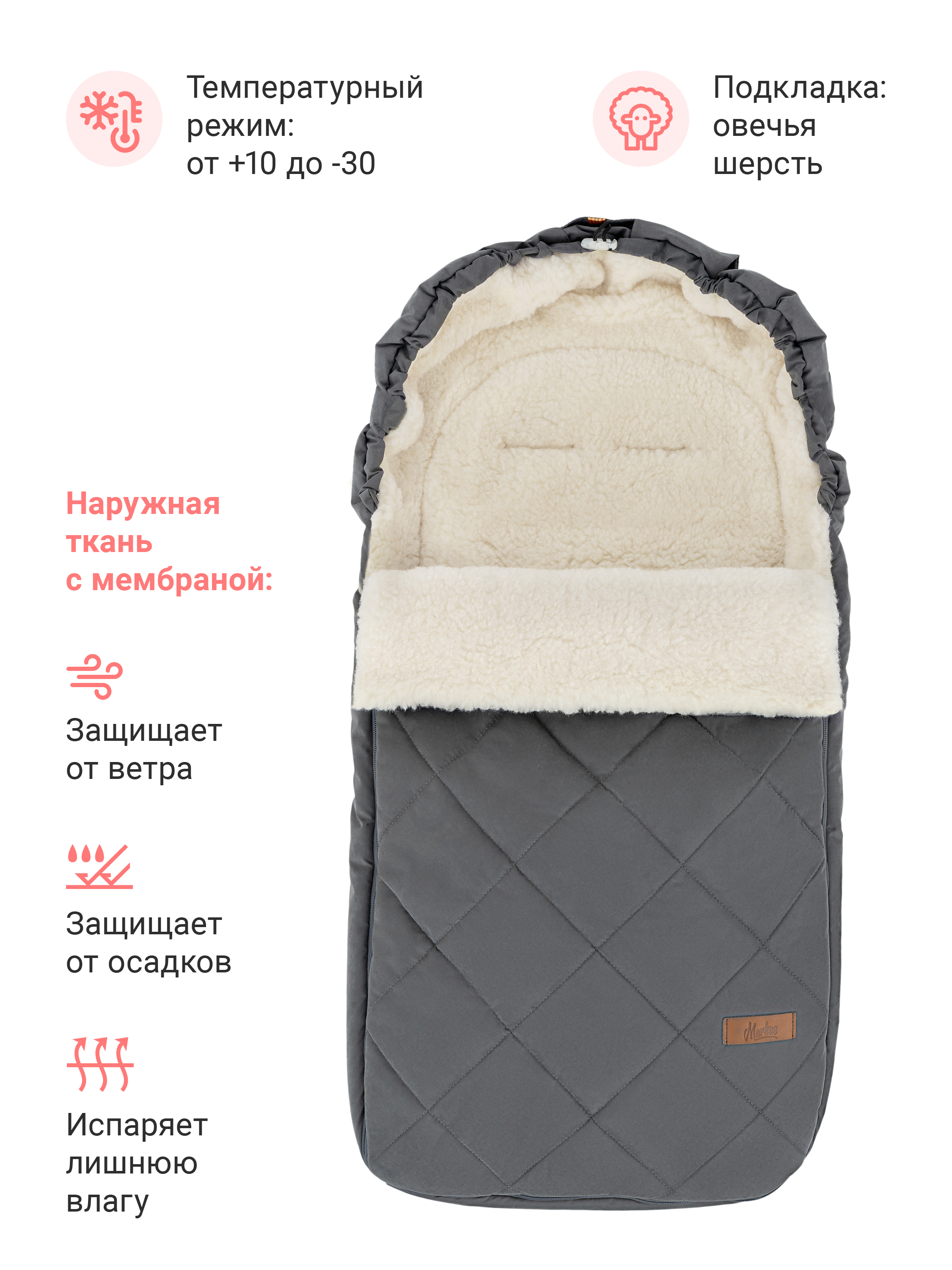 Зимний конверт для новорожденного в коляску Quilt - фото 2