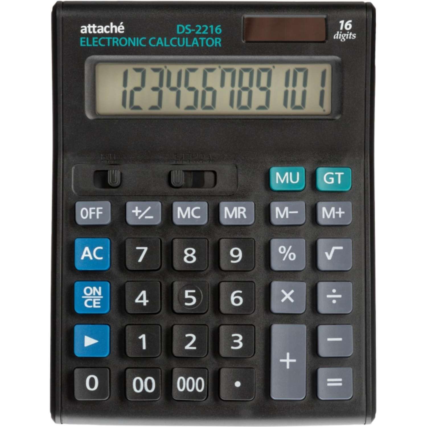 Калькулятор Attache полноразмерный настольный 16 разрядный чёрный 1 шт - фото 1