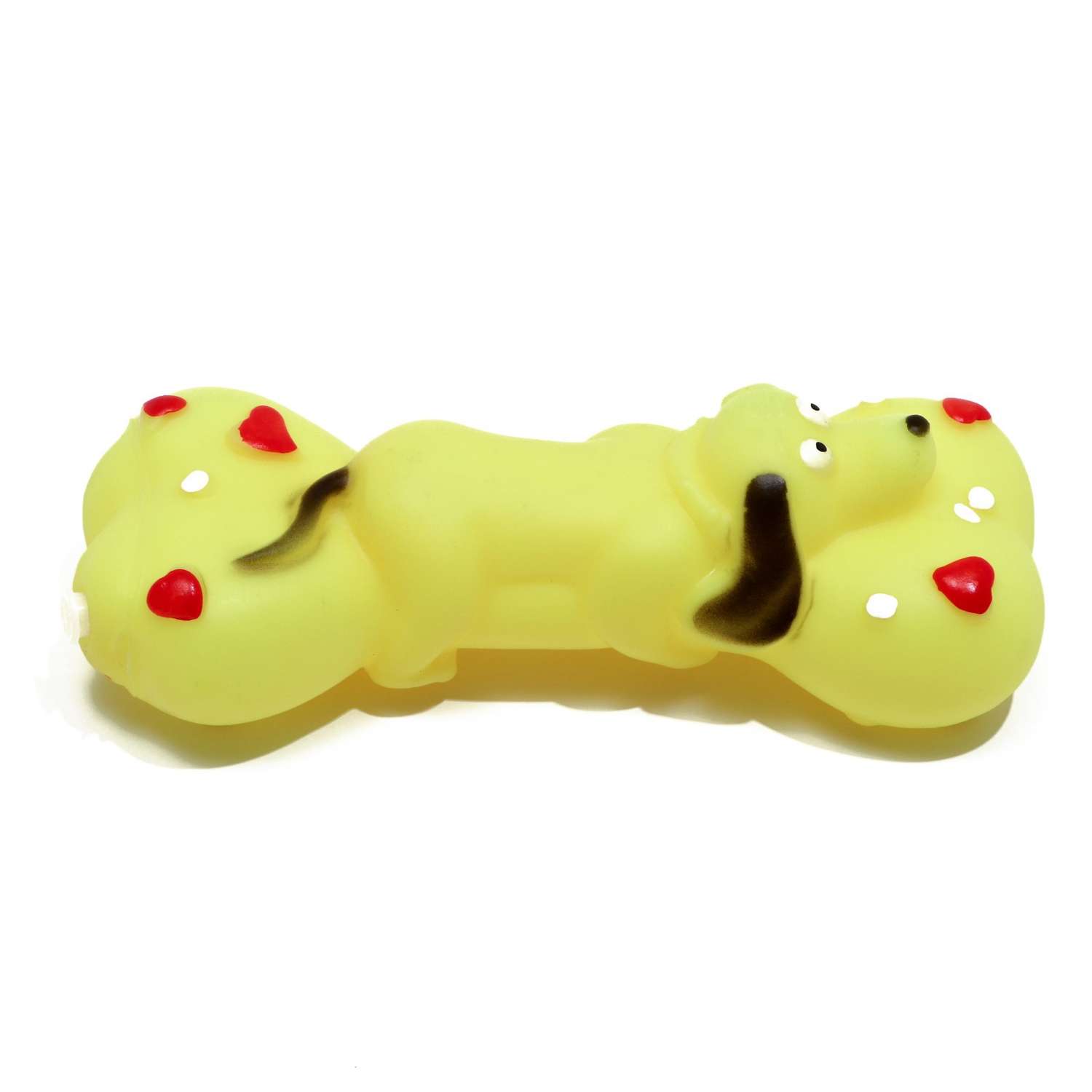Игрушка Пижон пищащая «Косточка и пес» для собак 15х6 см жёлтая - фото 2