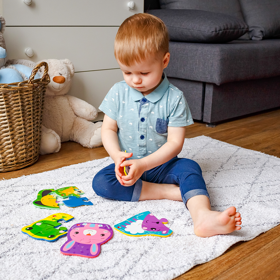 Набор пазлов Vladi Toys мягкие Baby puzzle Fisher-Price Овечка 4 картинки 13 элементов - фото 4