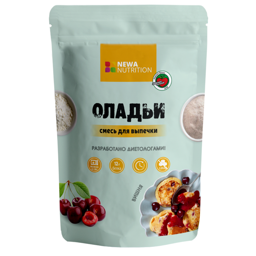 Смесь для выпечки Newa Nutrtition оладьи и блины со вкусом вишни без сахара - фото 1