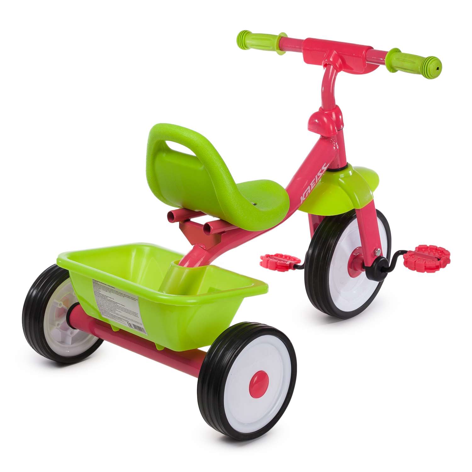 Велосипед трехколесный Kreiss розово-зеленый - фото 5