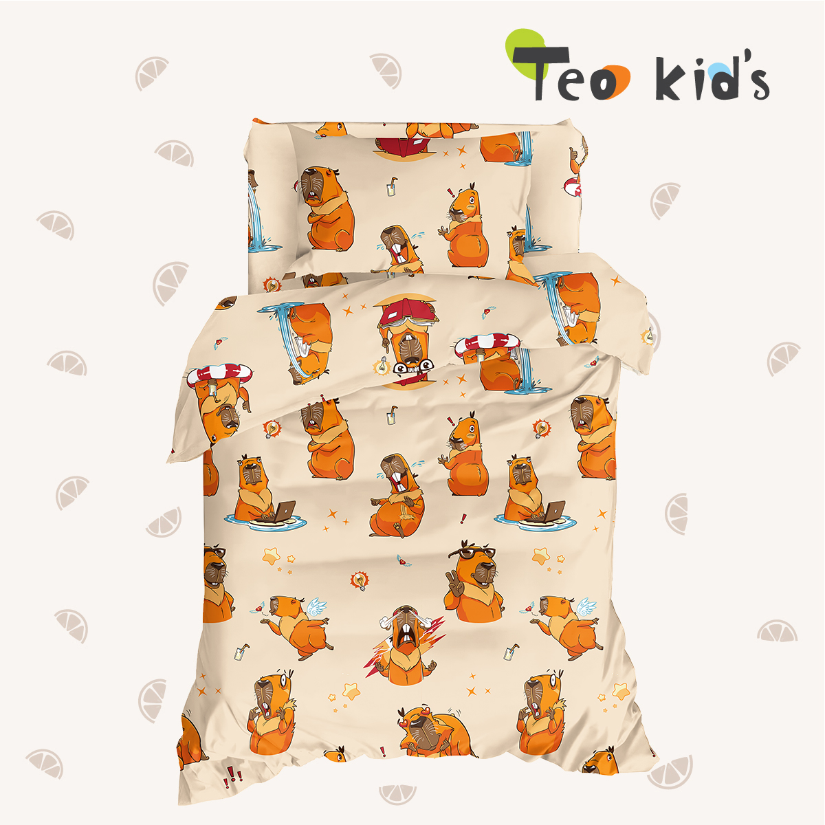 Комплект постельного белья TEO kids Капибара 1.5-спальный - фото 9