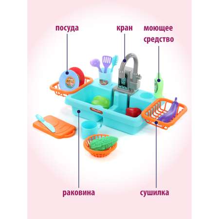 Раковина Veld Co с посудой и продуктами