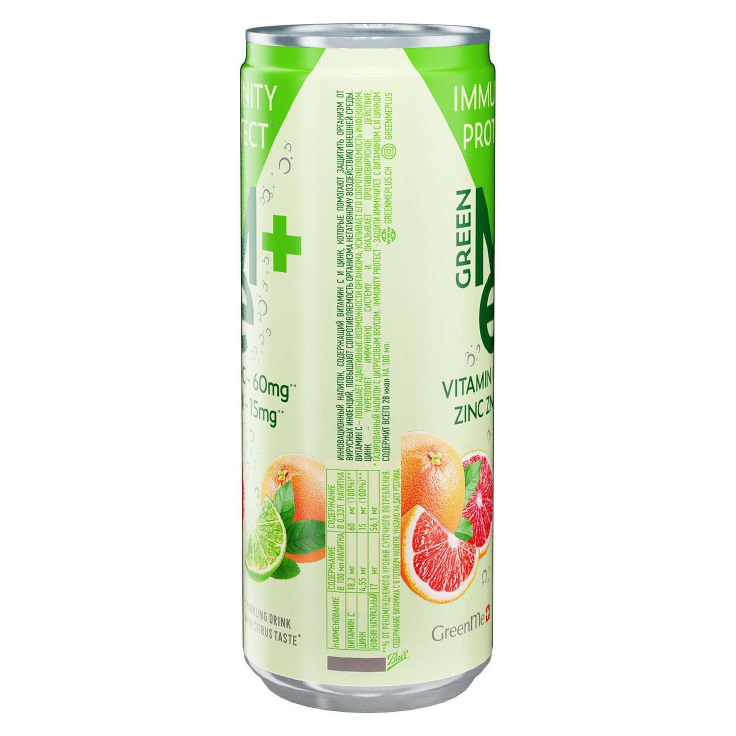 Напиток GreenMe plus protect газированный 0.33 л - фото 2