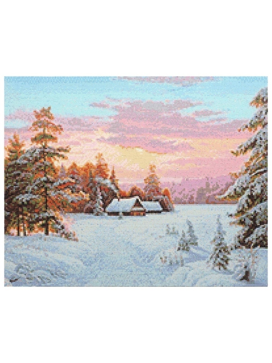Алмазная мозаика Cristyle картина стразами Зима в лесу 50х40 см Cr 540061 - фото 1