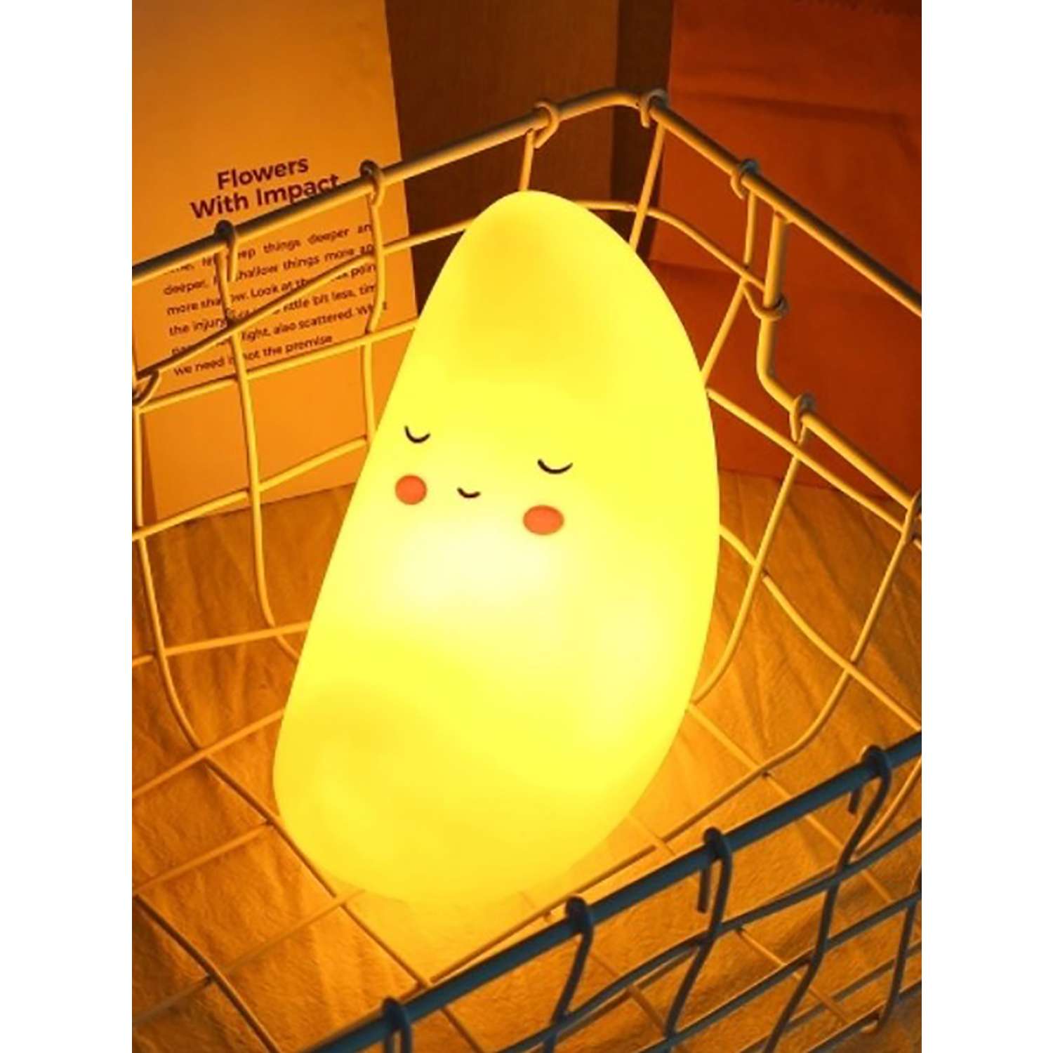 Лампа настольная светодиодная LATS ночник детский месяц желтый - фото 15