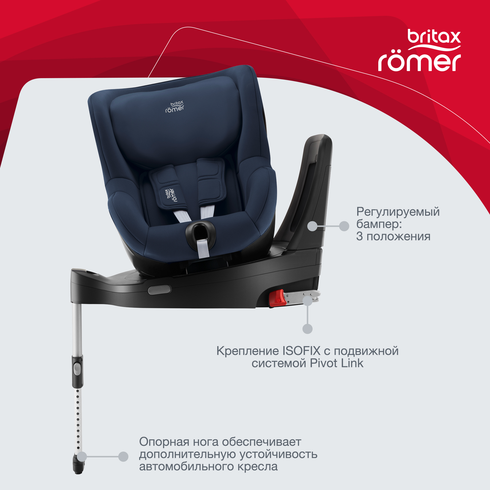 Автокресло Britax Roemer Dualfix M i-Size Indigo Blue - фото 6