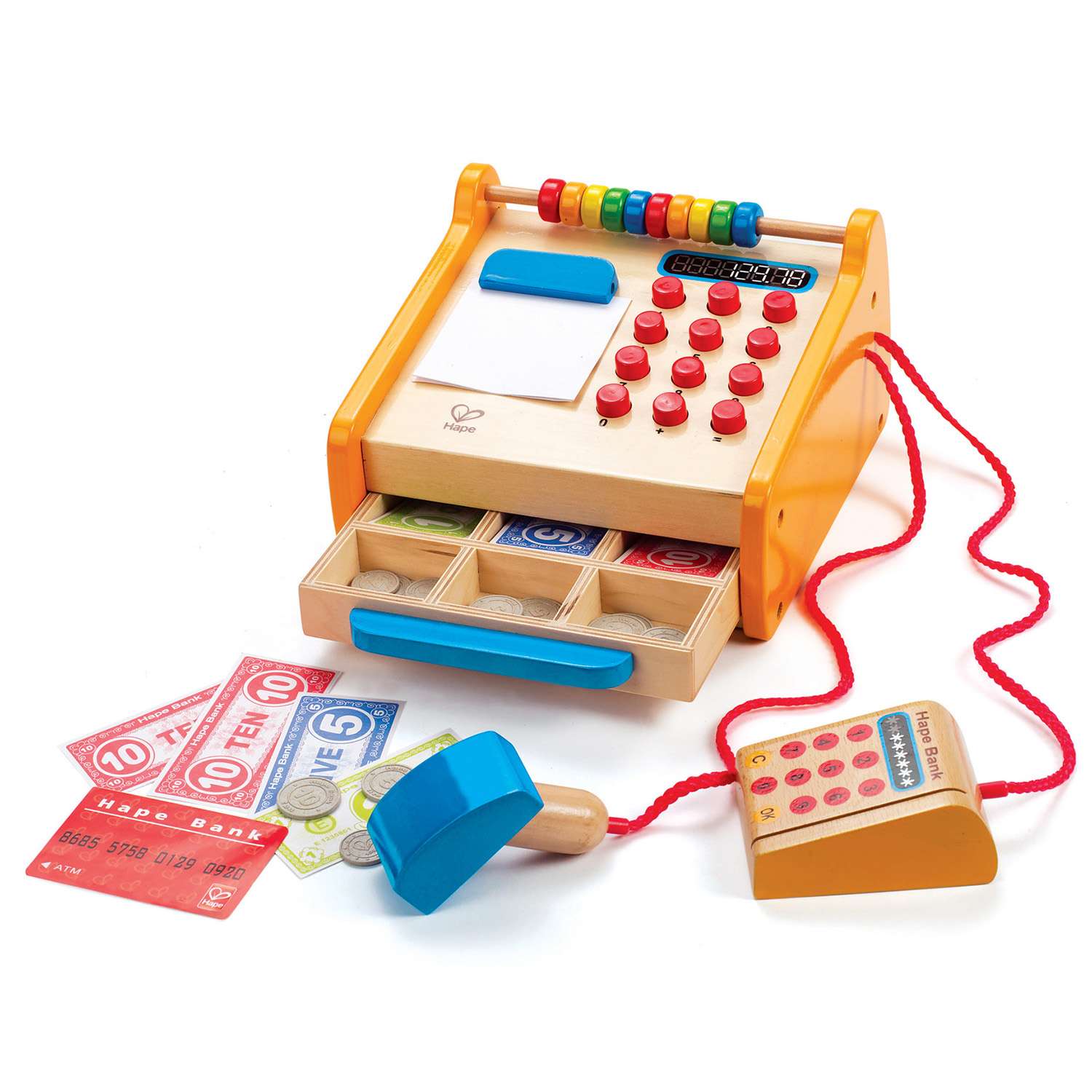 Деревянная игрушка HAPE Касса игровой набор из 35 предметов - фото 2