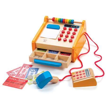 Деревянная игрушка HAPE Касса игровой набор из 35 предметов E3121_HP