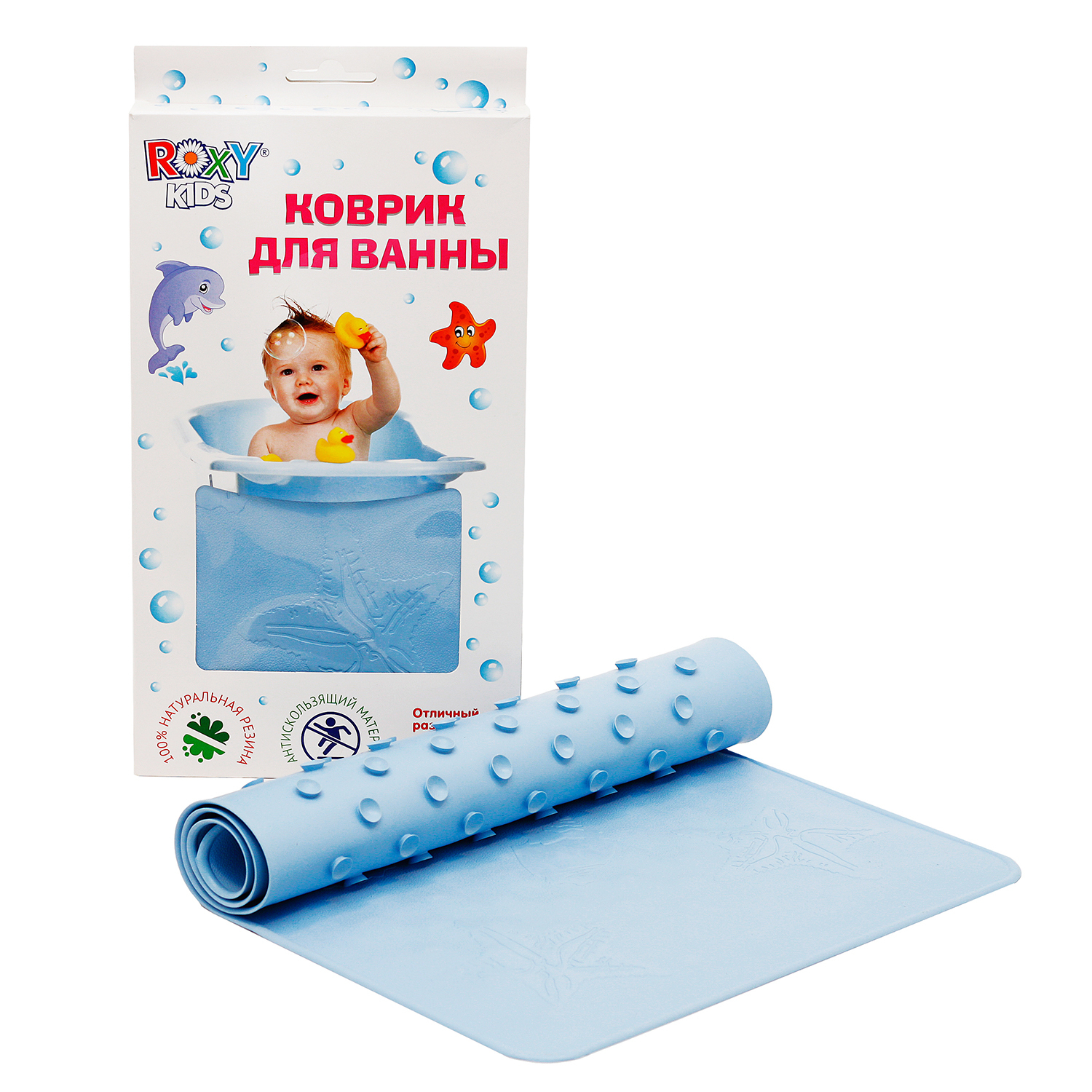 Коврик для ванны Roxy-Kids антискользящий Голубой - фото 5