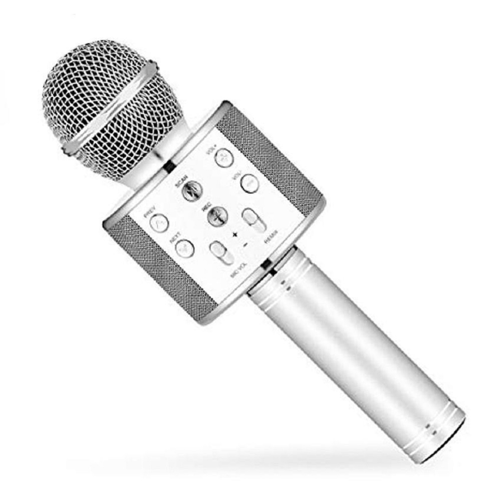 Микрофон CASTLELADY для караоке беспроводной Серебристый - фото 1