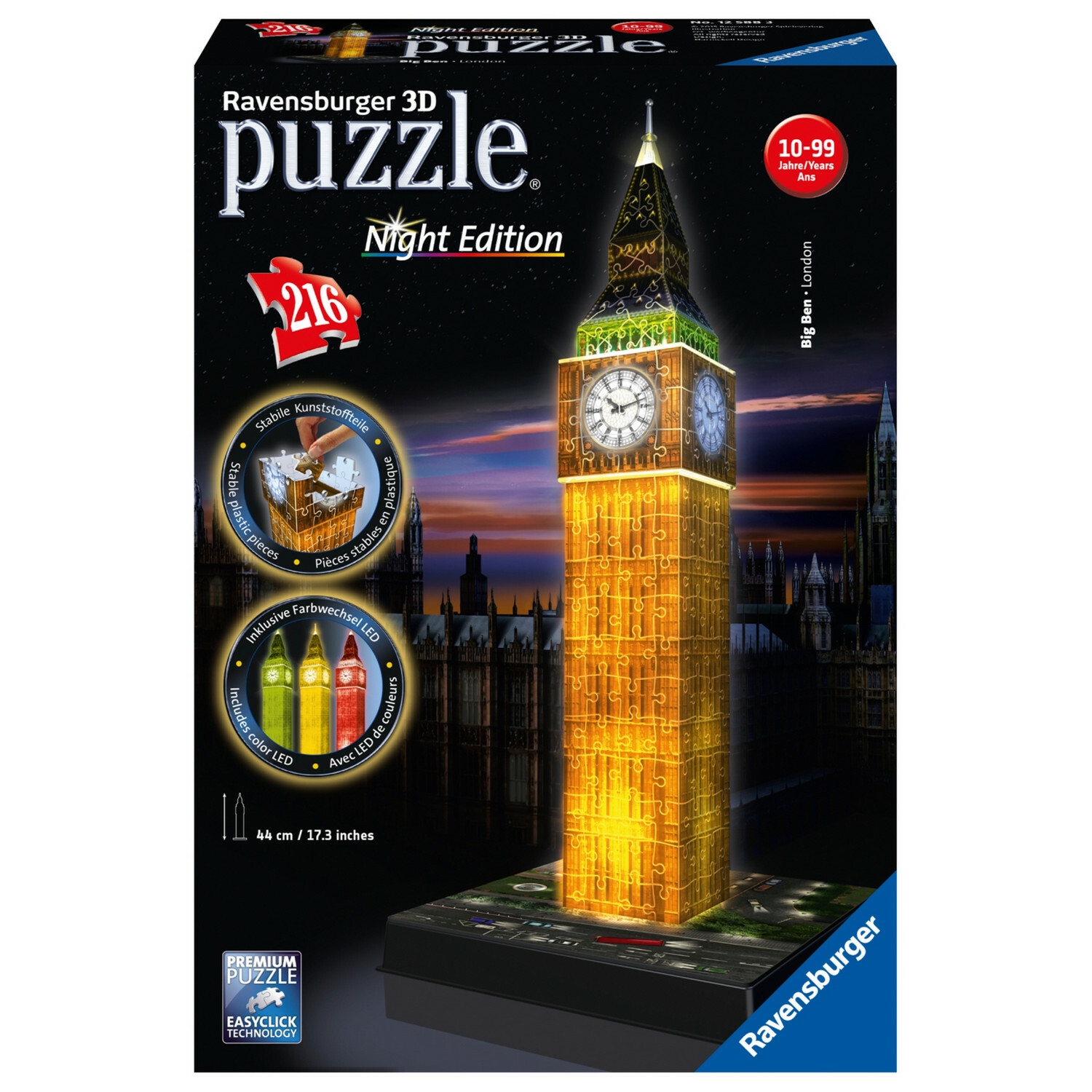 Пазл 3D Ravensburger Ночной Биг-Бен 216элементов 12588 - фото 1