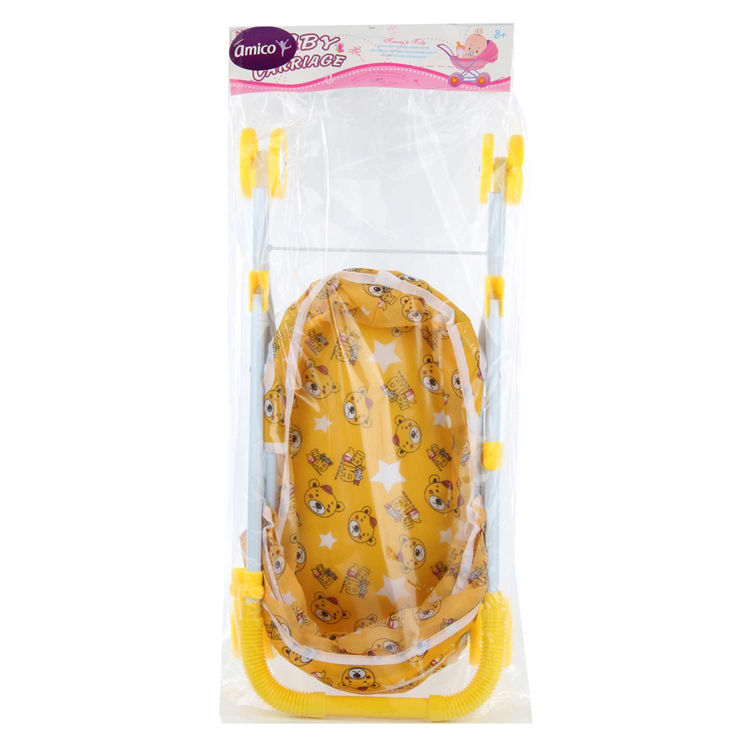Коляска Amico для кукол пластиковая желтая 121670 - фото 4