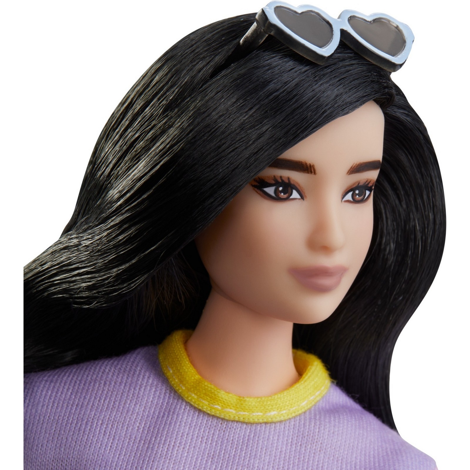 Кукла Barbie Игра с модой 127 Брюнетка в платье с принтом FXL60 FBR37 - фото 7