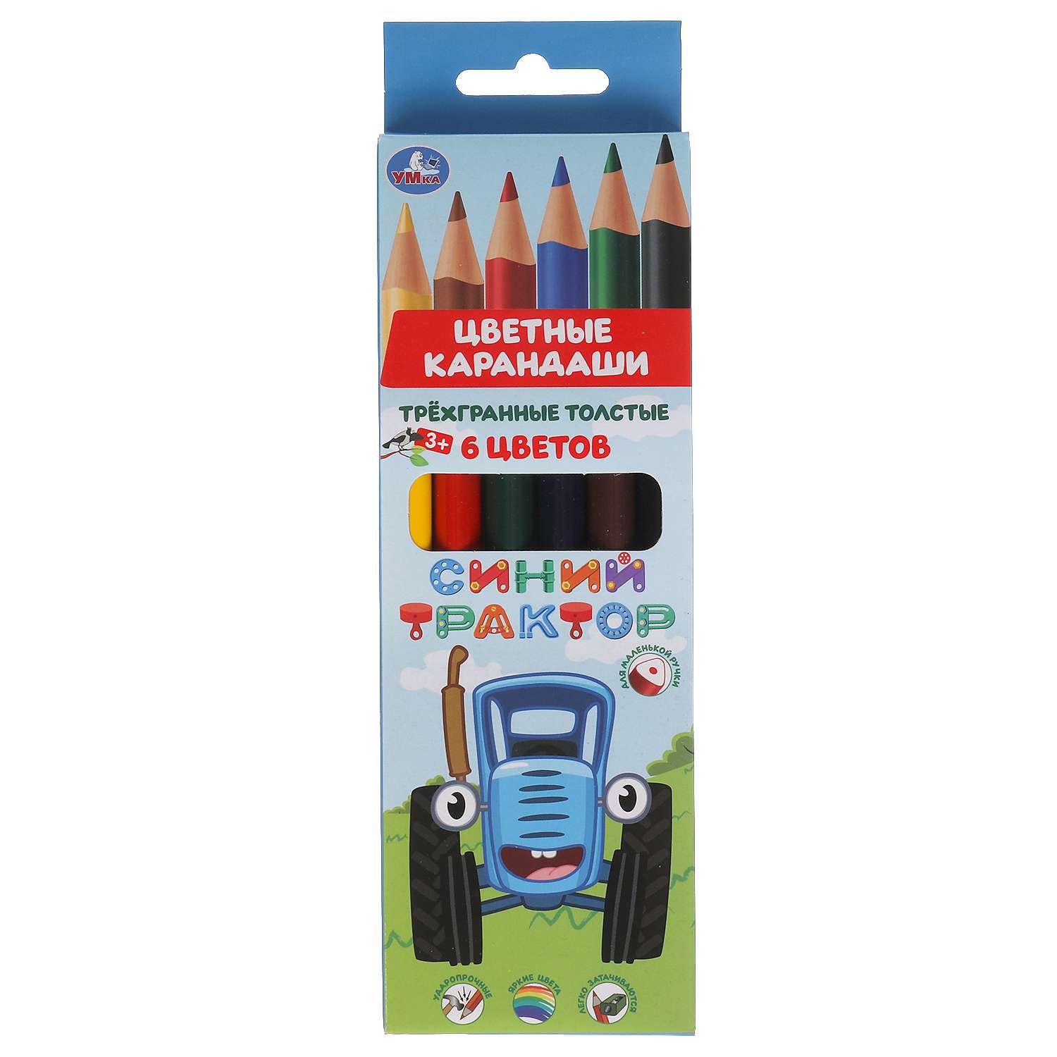 Цветные карандаши Умка 6 цветов трёхгранные - фото 1