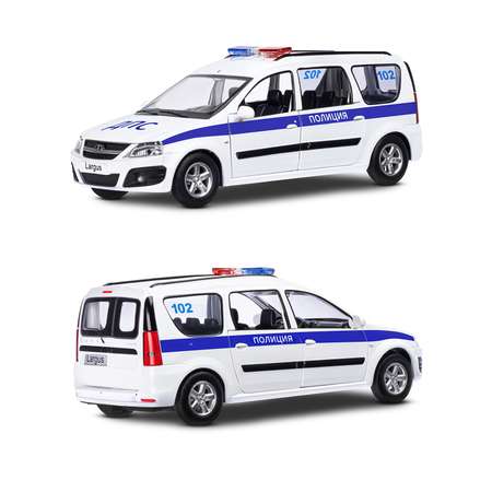 Машинка металлическая АВТОпанорама игрушка детская Lada Largus Полиция белый