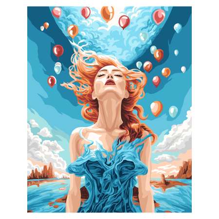 Картина по номерам Art on Canvas холст на подрамнике 40х50 см Девушка - планета