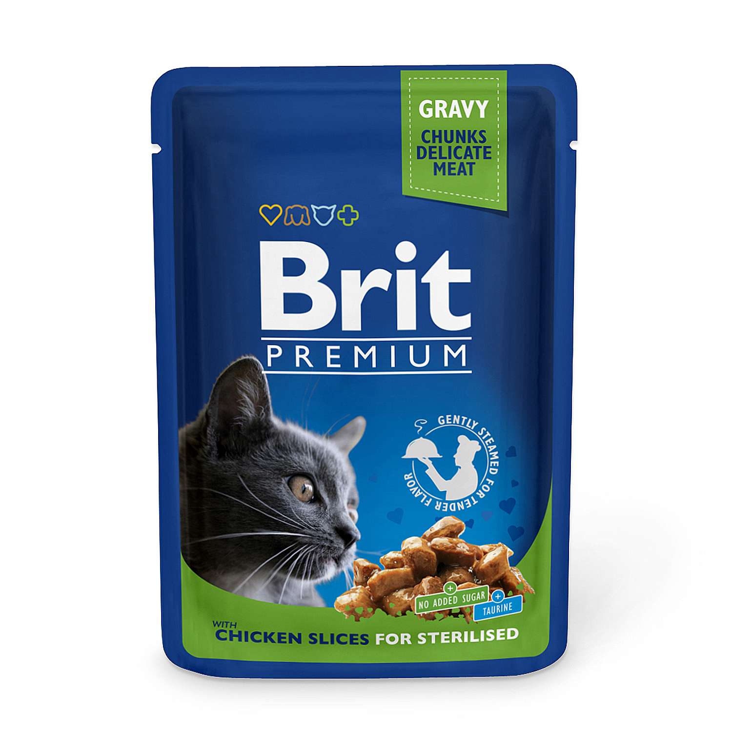 Корм влажный для кошек Brit Premium 100г курица стерилизованных - фото 1