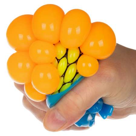 Антистресс игрушка для рук 1TOY Инопланетянин мялка жмякалка сквиш для детей взрослых синий