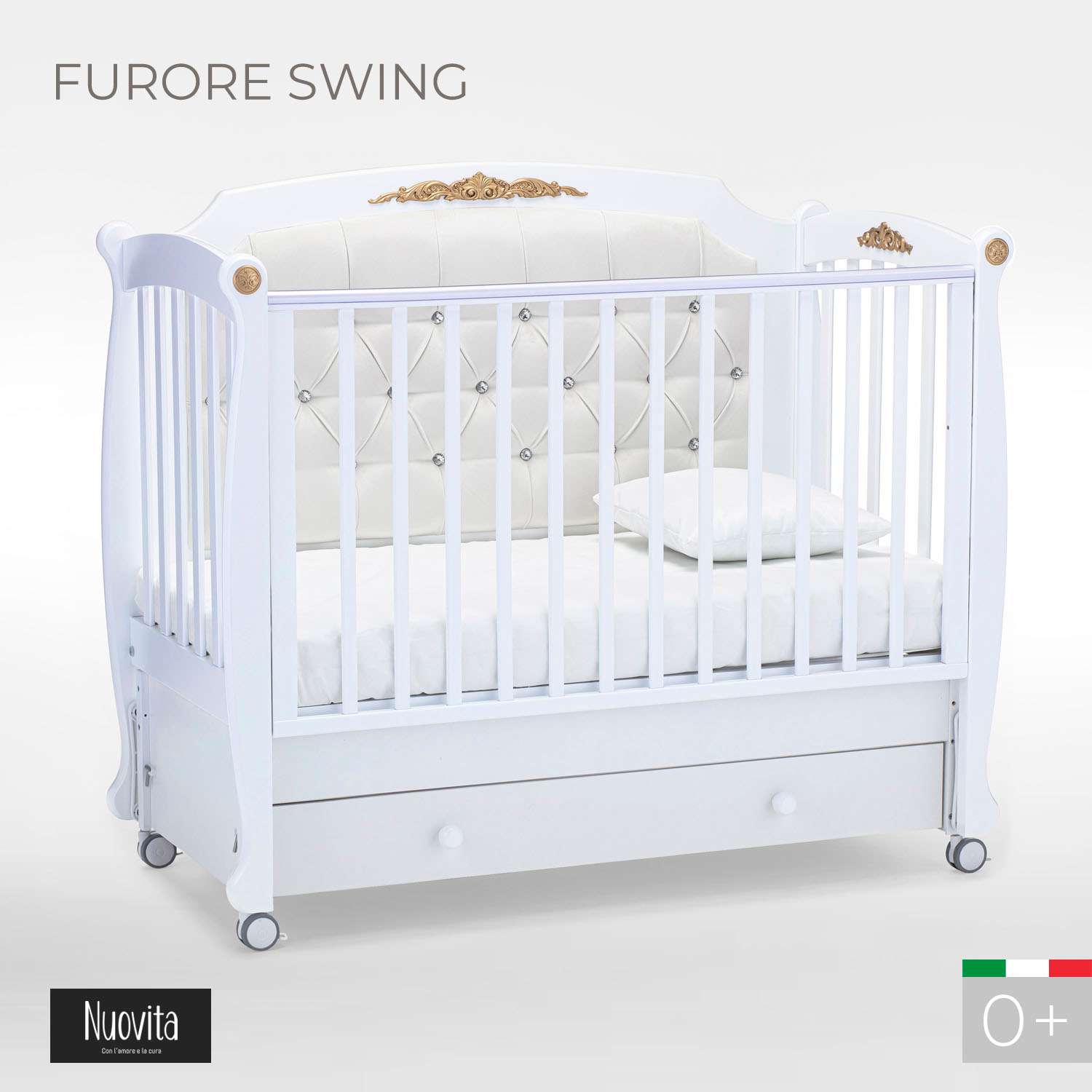 Кровать Nuovita Furore Swing с продольным маятником Bianco/Белый - фото 2