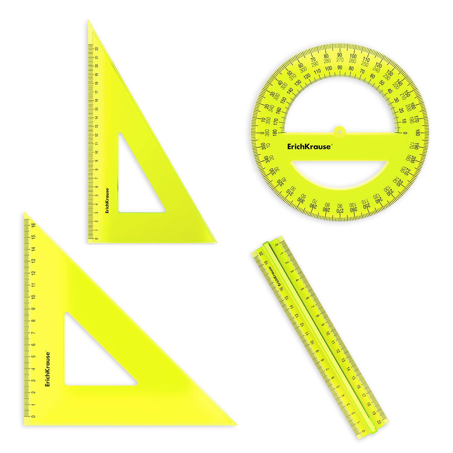 Набор геометрический ErichKrause Neon большой 49574 - фото 1
