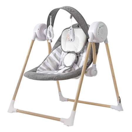 Электрокачели Amarobaby Wooden Swing Серый