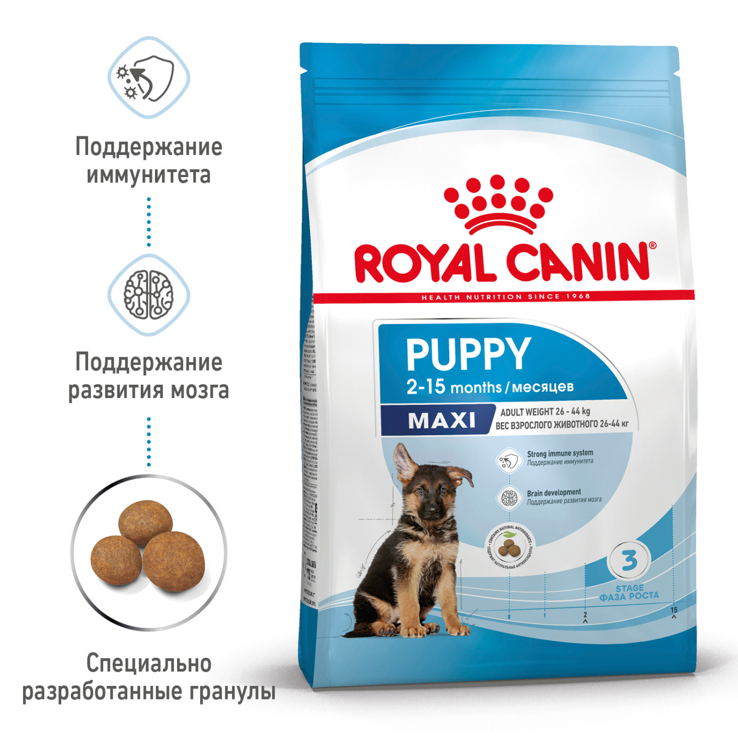 Корм для щенков ROYAL CANIN Puppy крупных пород 15кг - фото 3