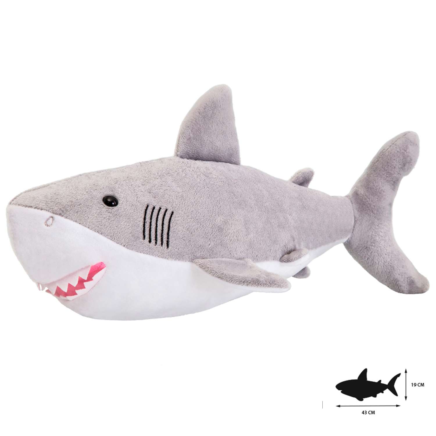 Игрушка мягкая All About Nature Большая белая акула K7923-PT - фото 3