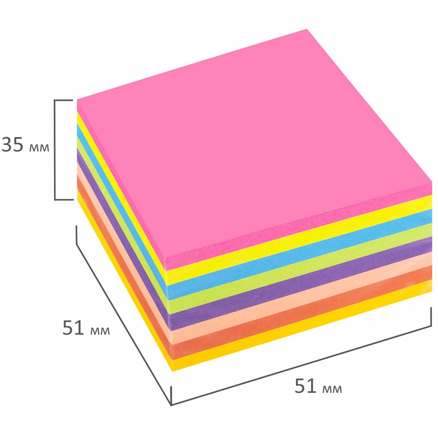 Блок бумаги Staff Самоклеящийся неоновый 400 листов 8 цвета - фото 4