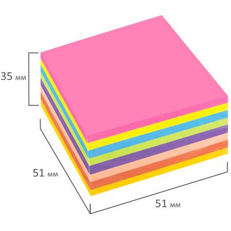 Блок бумаги Staff Самоклеящийся неоновый 400 листов 8 цвета