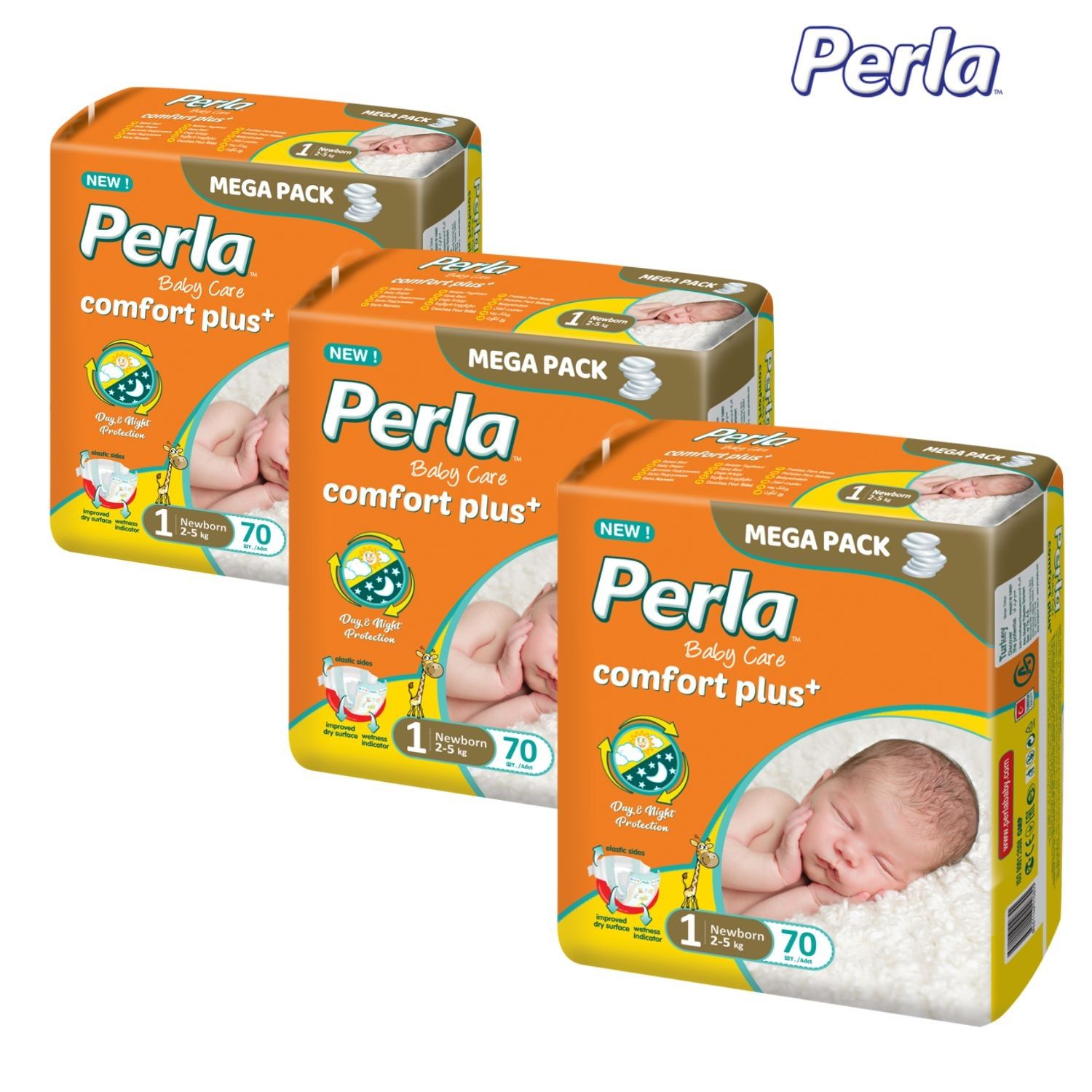 Подгузники Perla CP MEGA Newborn 210 шт 2-5 кг - фото 4