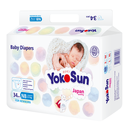 Подгузники YokoSun NB 2-5кг 34шт